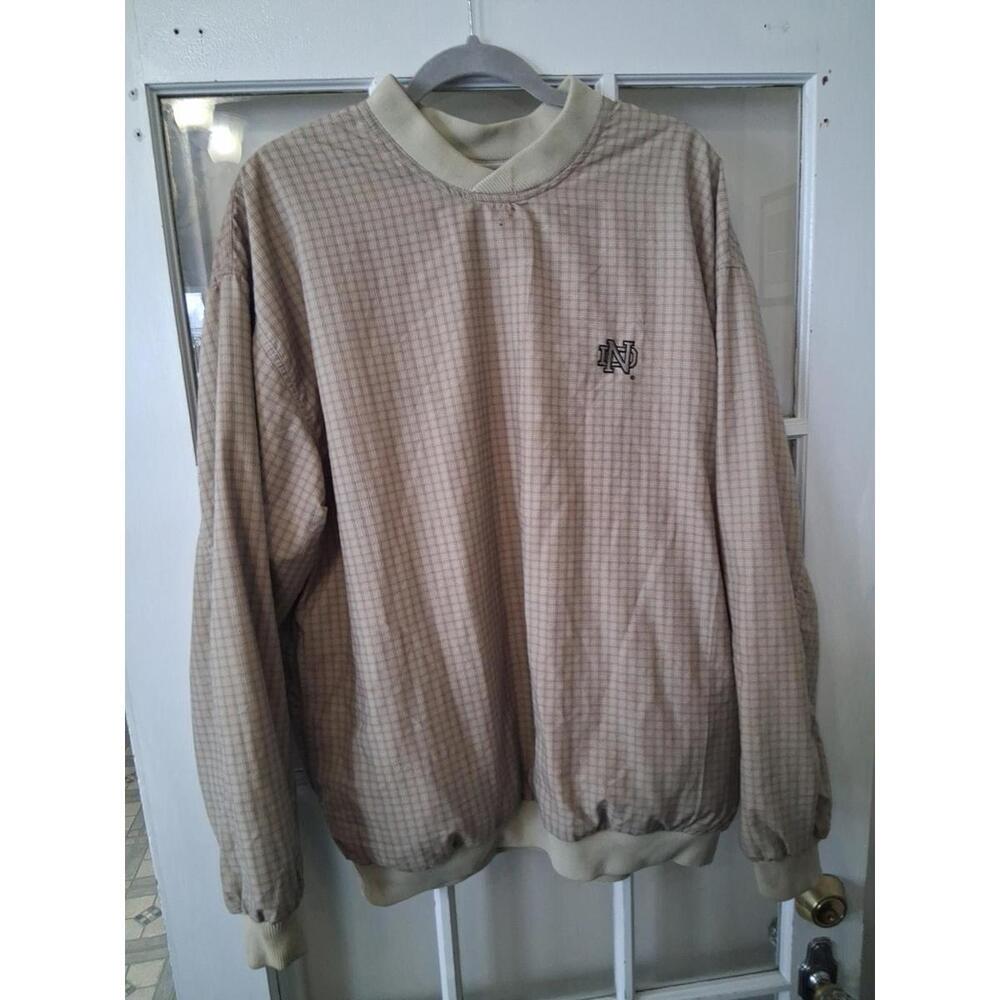 Sun Mountain Pullover Beige Golf Windbreaker Notre Dame Sport Men's L See Pic I1